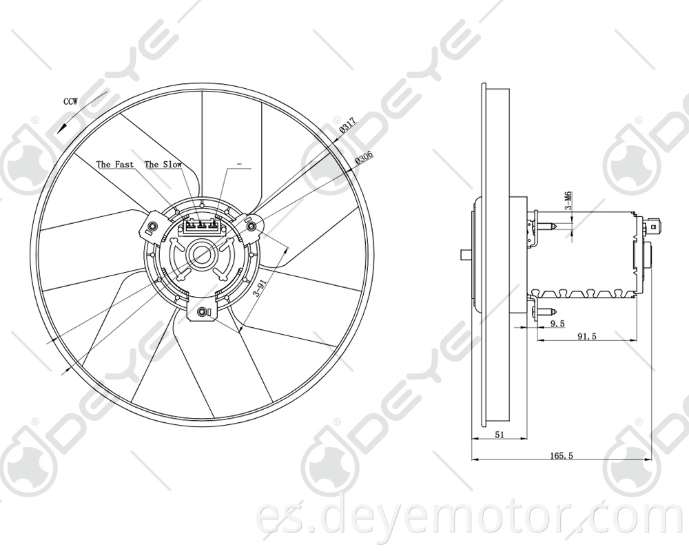 Ventilador de refrigeración de radiador vendedor caliente 1H0959455G 165959455AE para 100 5000200 COUPE QUATTRO VW SCIROCCO RABBIT